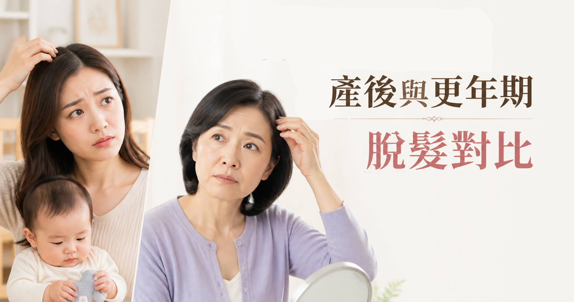 產後與更年期脫髮對比